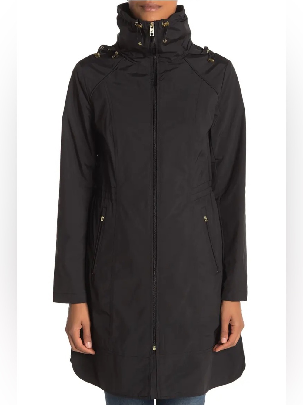 Cole Haan Signature Packable Hooded Rain Jacket Black